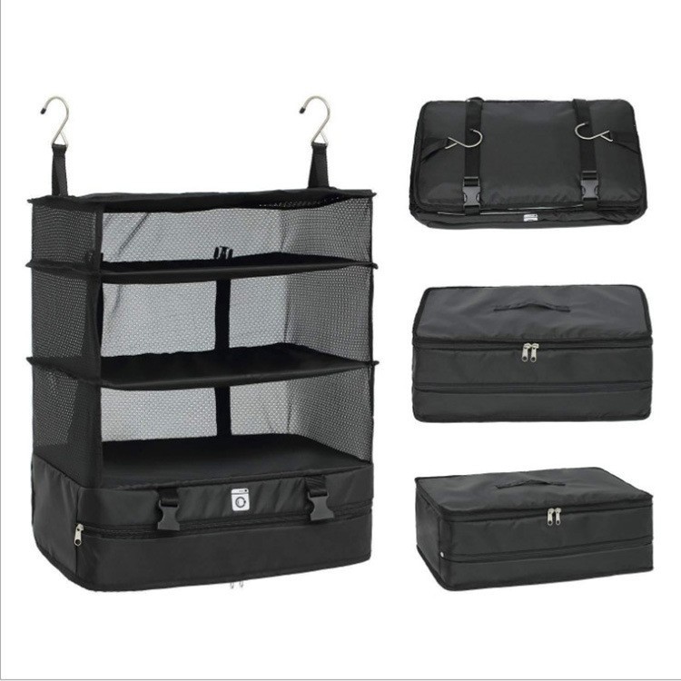 Multifunctional Portable Folding Wardrobe Bag, Three-Layer Multi-Layer Travel Storage Bag, Large-Capacity Travel Suitcase Clothing Storage Bag