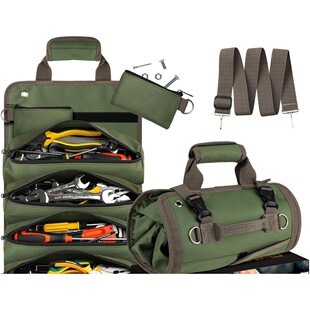 Thickened Canvas, Sturdy and Durable, Multifunctional, Portable, Foldable, Rollable, Large-Capacity Tool Storage Bag
