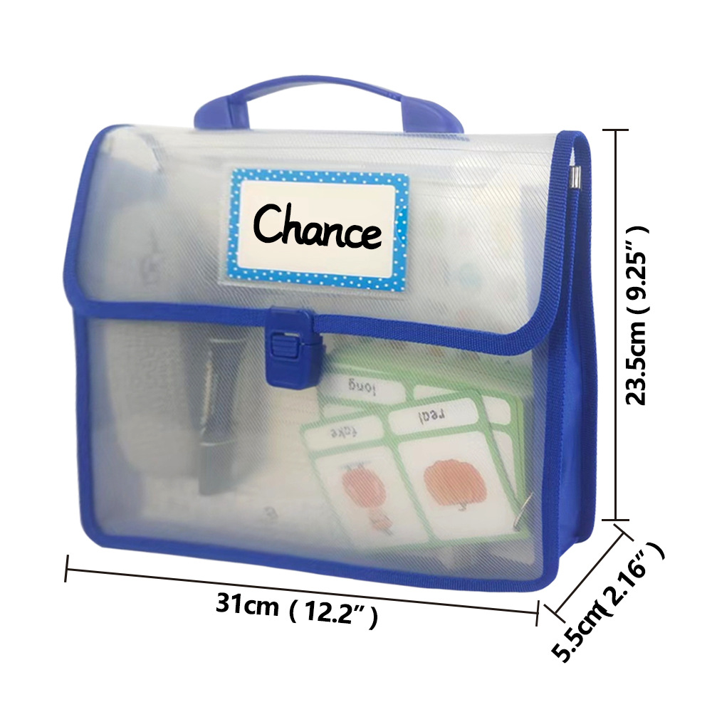 Factory Direct Sales Kidsren's Satchel Book Bag Kidsren's Toy Bag Tutoring Book Bag Transparent File Bag Office Information Bag