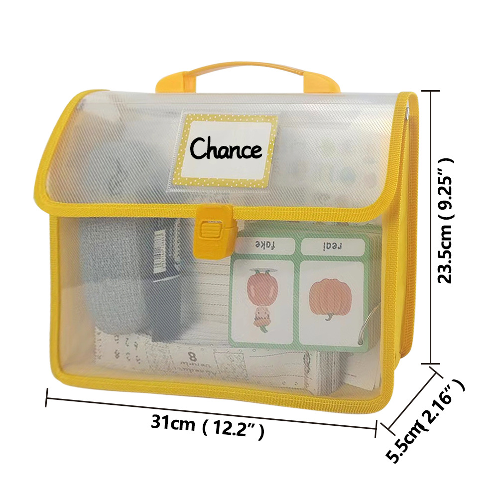 Factory Direct Sales Kidsren's Satchel Book Bag Kidsren's Toy Bag Tutoring Book Bag Transparent File Bag Office Information Bag