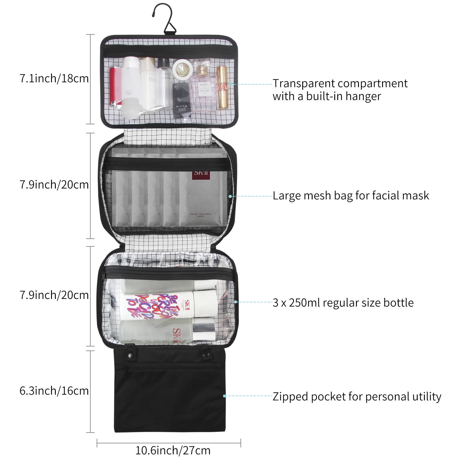 Amazon's Best-Selling Large-Capacity Dry and Wet Separation Waterproof Storage Cosmetic Bag Two-In-One Cosmetic Toiletry Bag in Stock