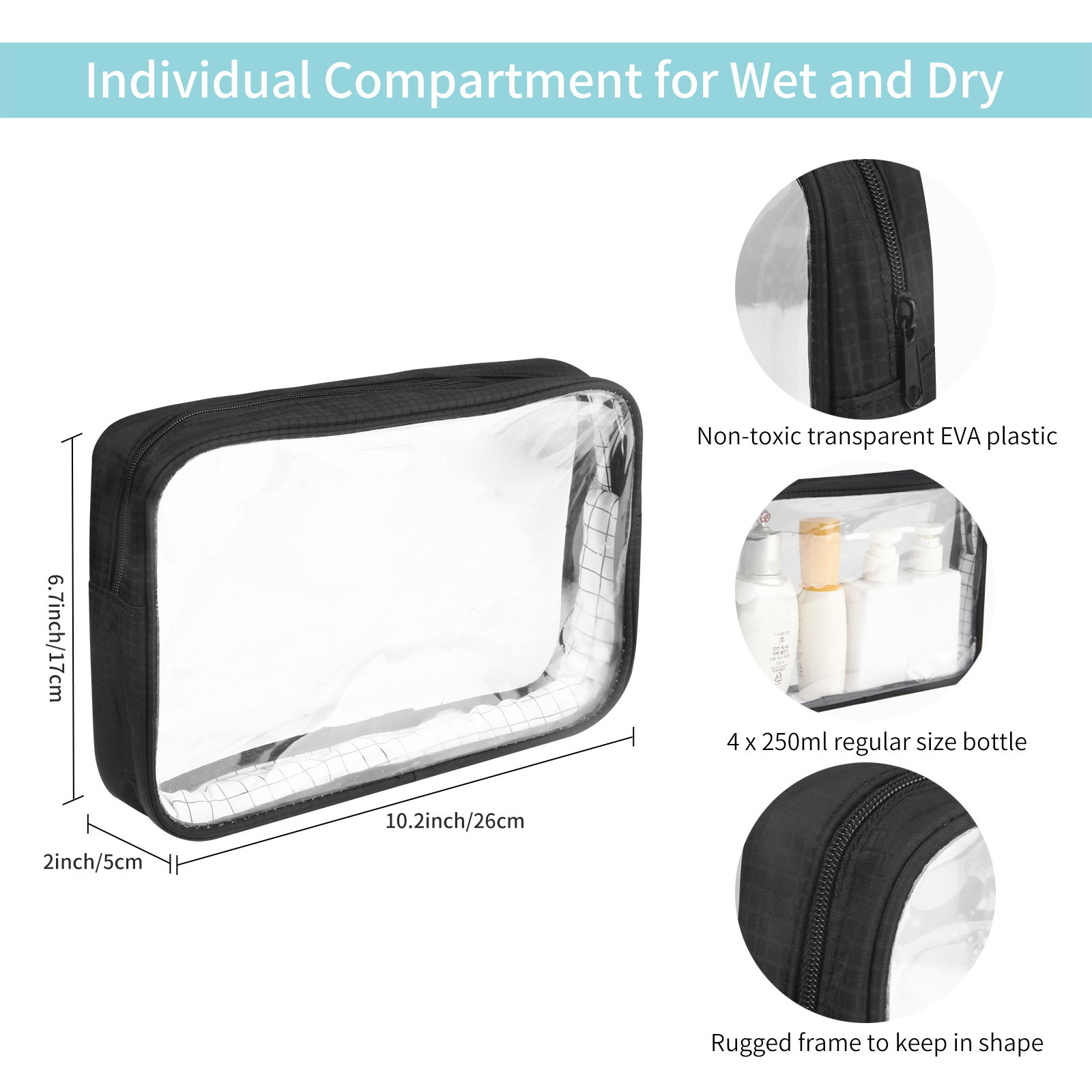 Amazon's Best-Selling Large-Capacity Dry and Wet Separation Waterproof Storage Cosmetic Bag Two-In-One Cosmetic Toiletry Bag in Stock