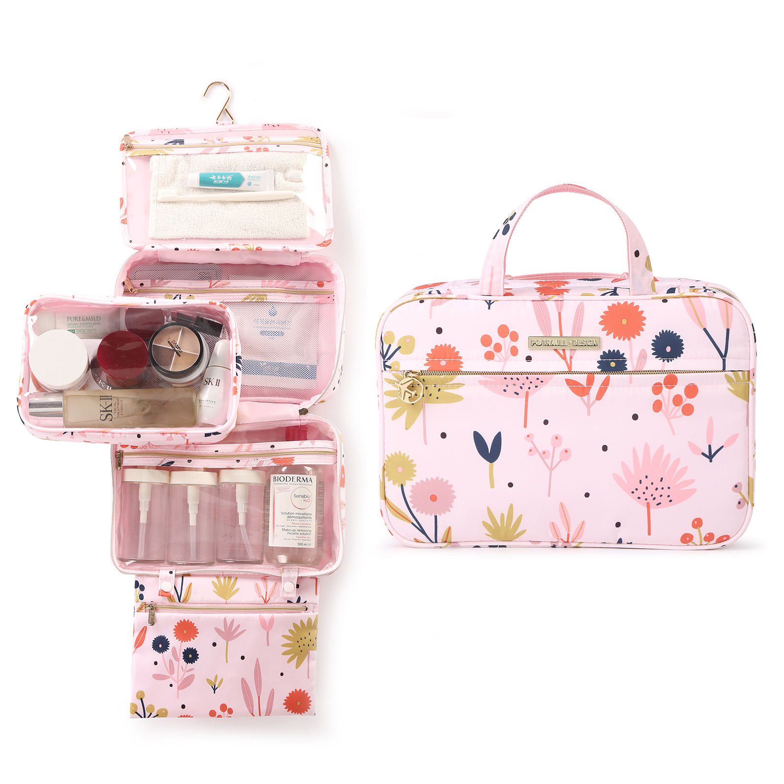 Amazon's Best-Selling Large-Capacity Dry and Wet Separation Waterproof Storage Cosmetic Bag Two-In-One Cosmetic Toiletry Bag in Stock