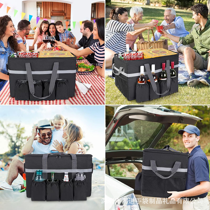 Factory Direct Supply Pizza Milk Tea Takeaway Insulated Food Delivery Bag Outdoor Large Capacity Picnic Bag Portable Insulated Ice Bag