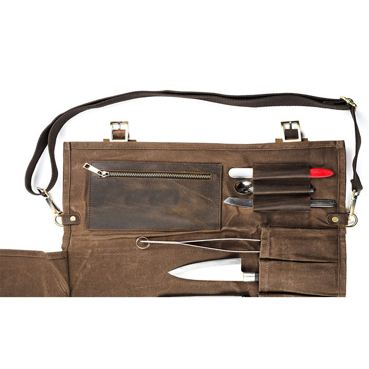 New Canvas Chef Knife Bag, Outdoor Portable Shoulder Tool Storage Bag, Waterproof and Wear-Resistant Kitchen Knife Bag