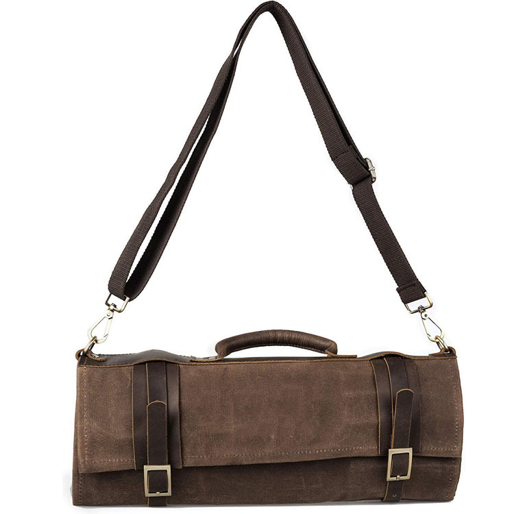 New Canvas Chef Knife Bag, Outdoor Portable Shoulder Tool Storage Bag, Waterproof and Wear-Resistant Kitchen Knife Bag