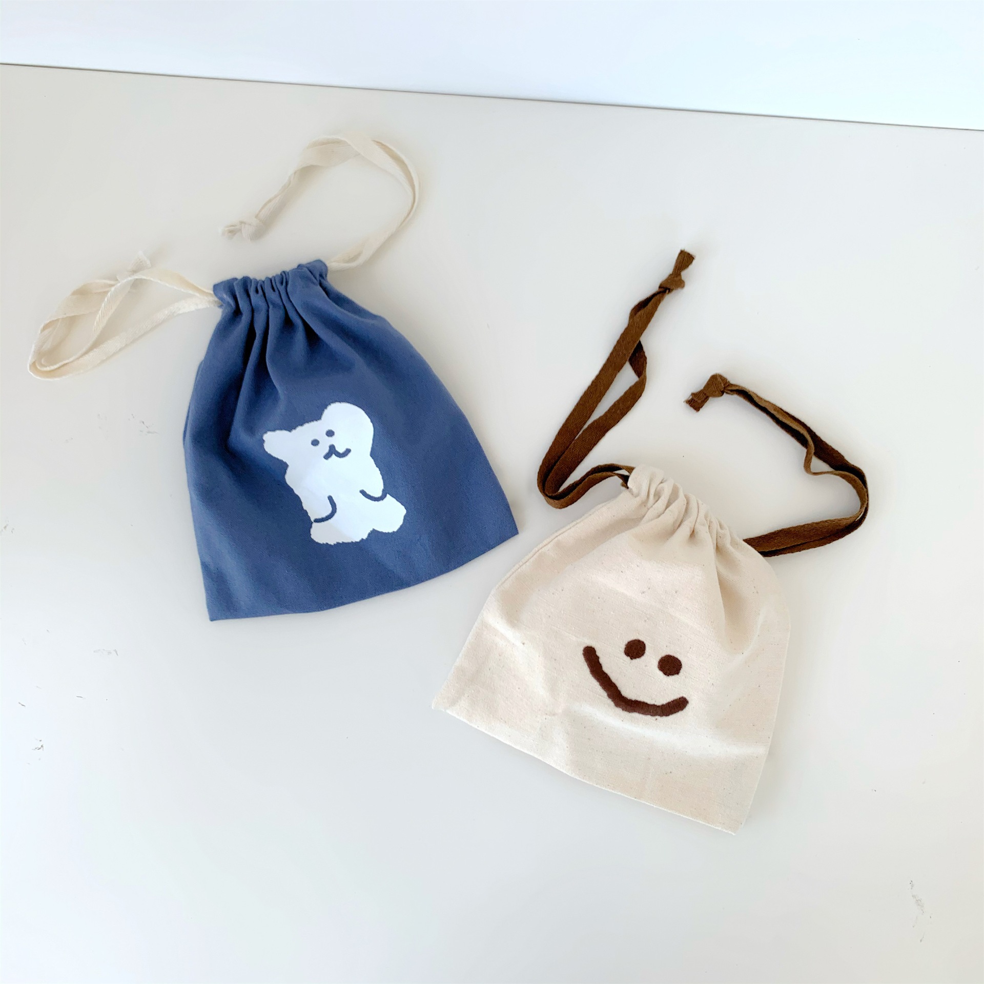 Korean Ins Simple Orange Coin Purse Cute Girly Heart Student Canvas Hand Cosmetic Bag Portable Storage Bag