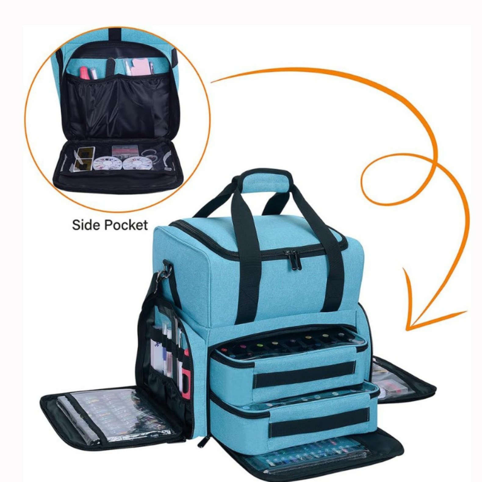 Cross-Border Large-Capacity Storage Thickened Makeup and Toiletry Bag, Portable Manicure Tool Handbag, Crossbody Shoulder Bag