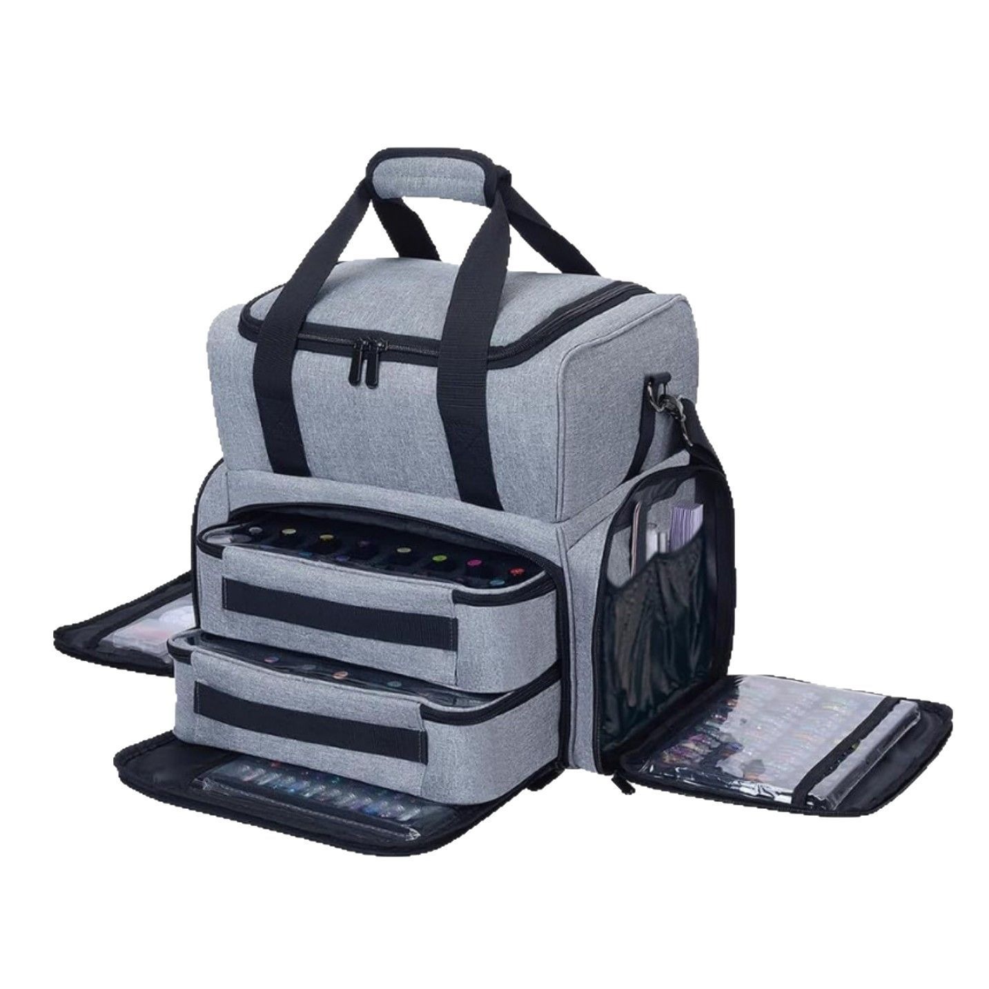 Cross-Border Large-Capacity Storage Thickened Makeup and Toiletry Bag, Portable Manicure Tool Handbag, Crossbody Shoulder Bag
