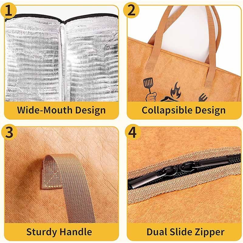 Amazon Dupont Paper Bbq Insulated Bag Aluminum Film Waterproof and Oil-Proof Bbq Bbq Insulated Bag Picnic Refrigerated Ice Bag