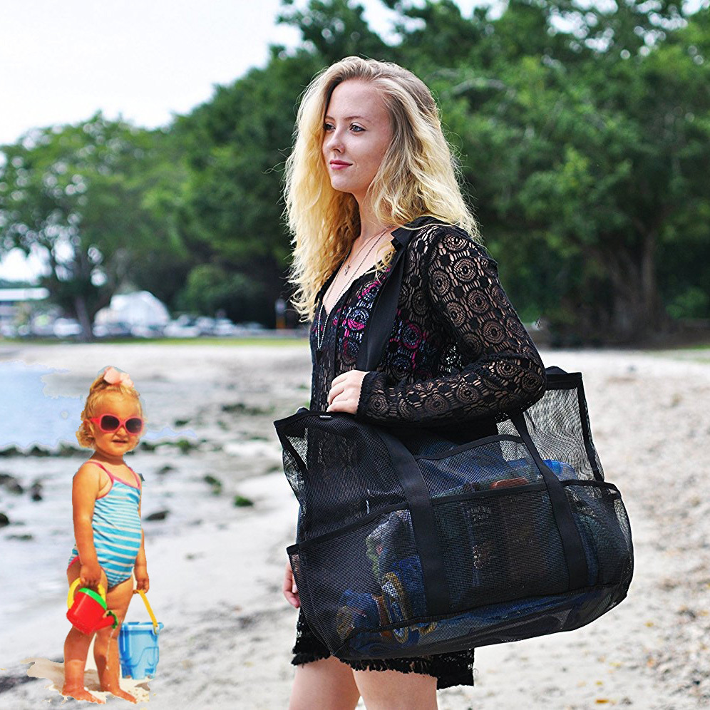 Amazon Swimsuit Storage Bag, Swimming Bag, Large Capacity Mesh Breathable Portable Zipper Travel Shopping Bag