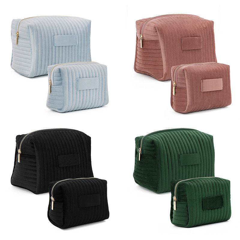 Spot New Velvet Cosmetic Bag, Soft and Skin-Friendly Skin Care Product Storage Bag, Autumn and Winter Large-Capacity Toiletry Bag