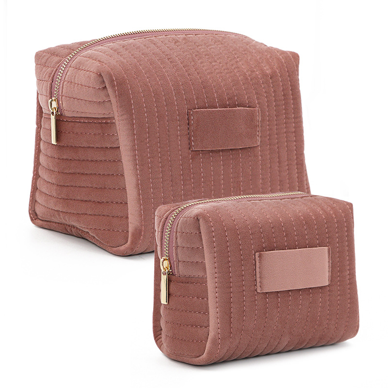 Spot New Velvet Cosmetic Bag, Soft and Skin-Friendly Skin Care Product Storage Bag, Autumn and Winter Large-Capacity Toiletry Bag