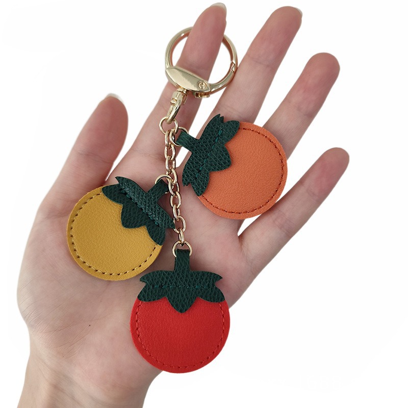 In-Stock Small Tomato Fruit Pendant Creative Tomato Keychain Exquisite Tassel Bag Accessory New Bag Pendant