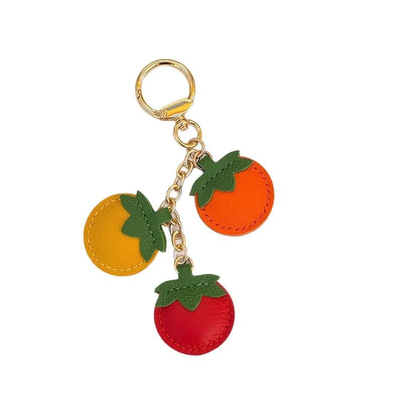 In-Stock Small Tomato Fruit Pendant Creative Tomato Keychain Exquisite Tassel Bag Accessory New Bag Pendant