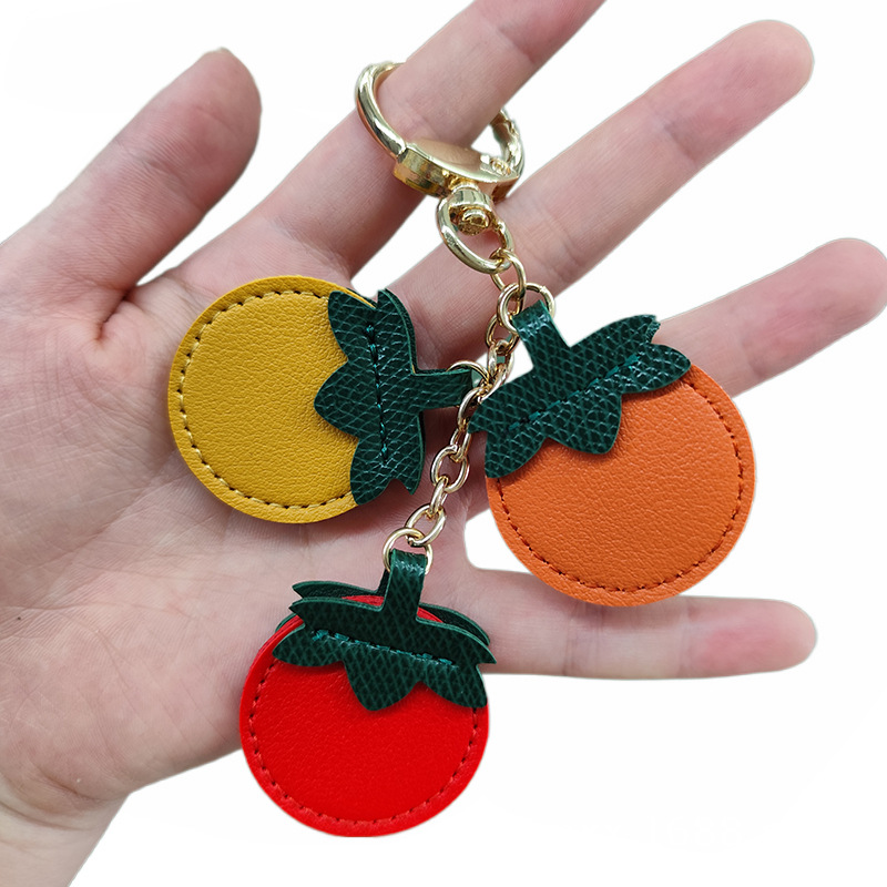 In-Stock Small Tomato Fruit Pendant Creative Tomato Keychain Exquisite Tassel Bag Accessory New Bag Pendant