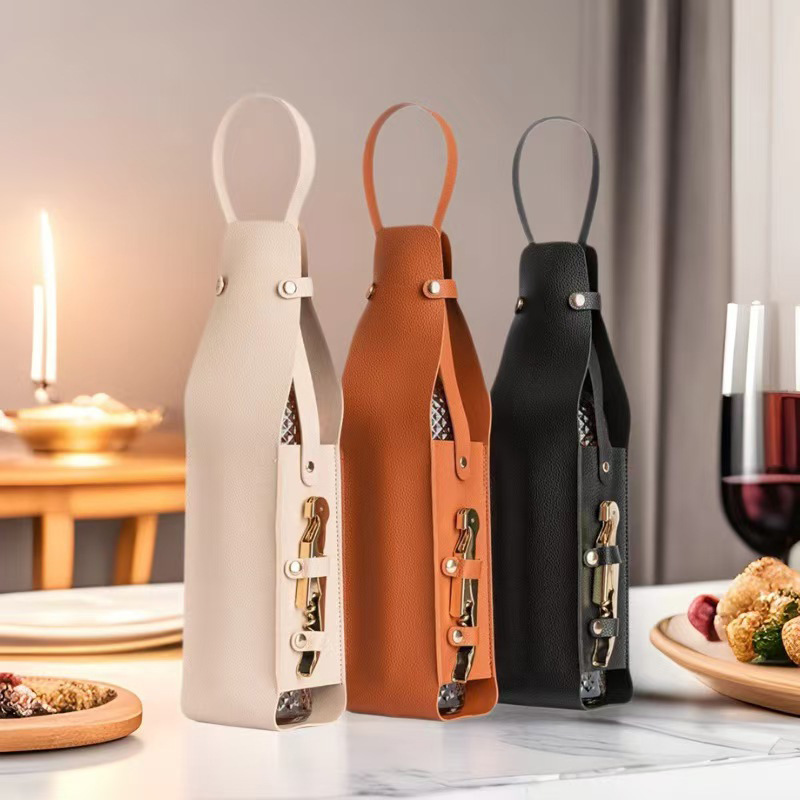 Creative Leather Red Wine Bag Single Wine Storage Bag Classy Business Red Wine Gift Bag Hotel Plus Logo
