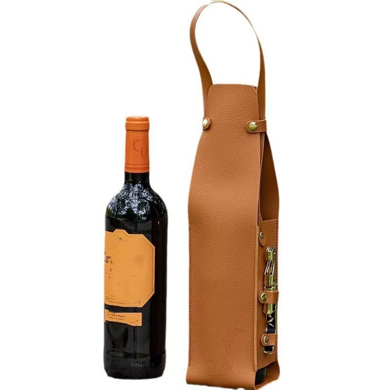 Creative Leather Red Wine Bag Single Wine Storage Bag Classy Business Red Wine Gift Bag Hotel Plus Logo