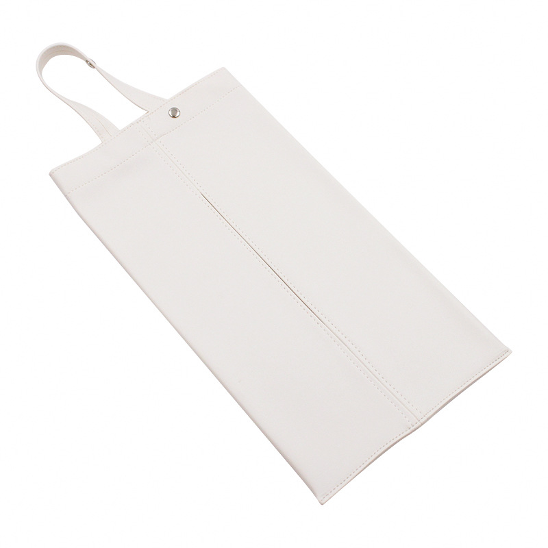 Car Tissue Bag, Convenient Hanging Tissue Holder, Pu Leather Household Waterproof Tissue Box, Car-Mounted Tissue Box