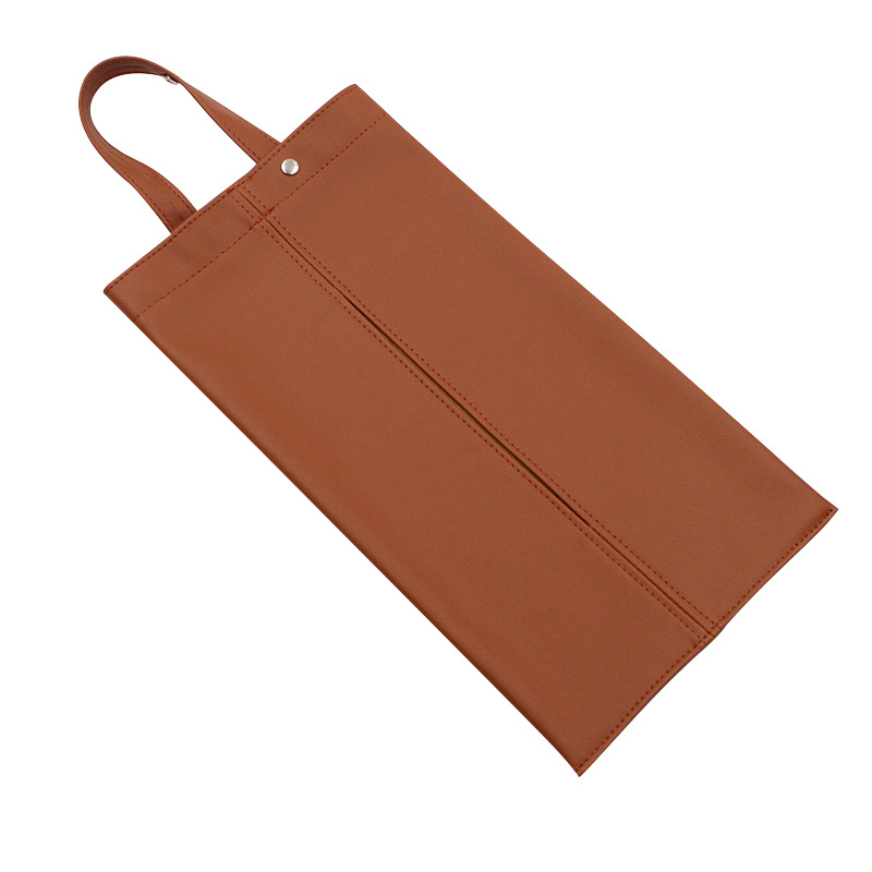 Car Tissue Bag, Convenient Hanging Tissue Holder, Pu Leather Household Waterproof Tissue Box, Car-Mounted Tissue Box