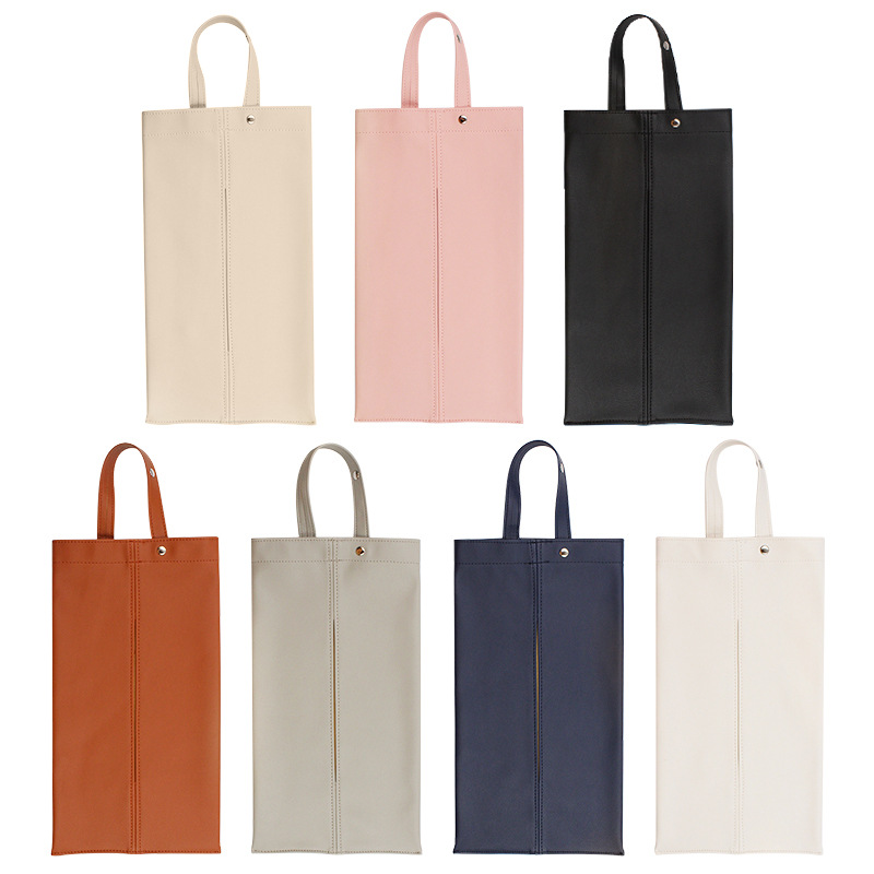Car Tissue Bag, Convenient Hanging Tissue Holder, Pu Leather Household Waterproof Tissue Box, Car-Mounted Tissue Box