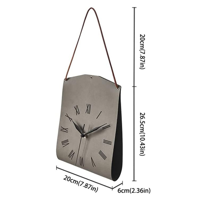 Nordic Style Leather Wall Clock Literary Retro Living Room Wall Clock Leisure B&B Wall Clock Ornaments Cafe Decorative Wall Clock