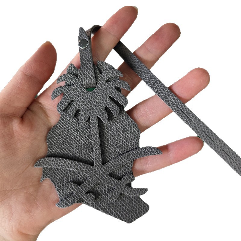 Fashion Leather Coconut Tree Pendant Saudi Arabia Map Coconut Tree Bag Pendant Cross-Border Leather Pendant Wholesale