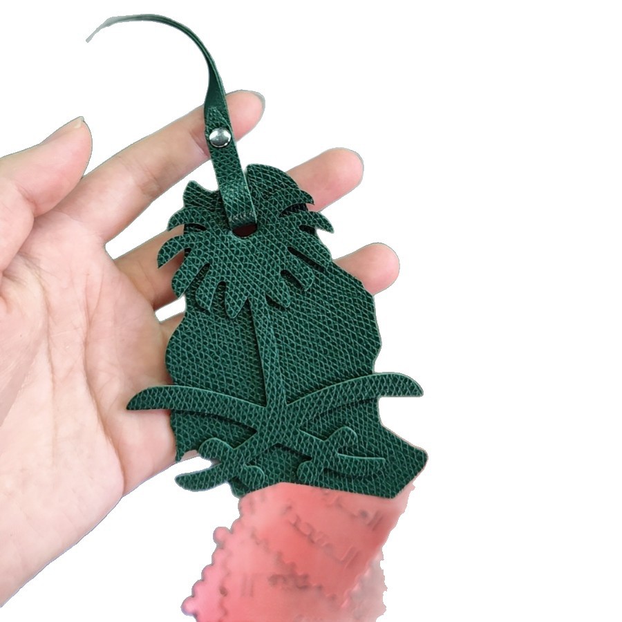 Fashion Leather Coconut Tree Pendant Saudi Arabia Map Coconut Tree Bag Pendant Cross-Border Leather Pendant Wholesale