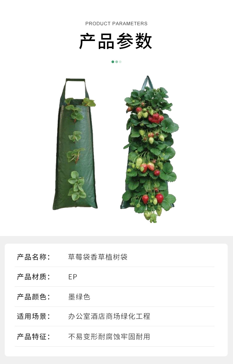 Manufacturer Supplies Creative 4/6/10-Port Hanging Pe Strawberry Bags, Vanilla Tree Planting Bags, Gardening Planting Bags Wholesale