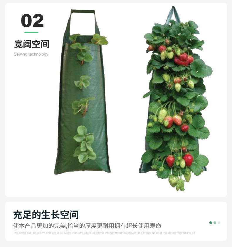 Manufacturer Supplies Creative 4/6/10-Port Hanging Pe Strawberry Bags, Vanilla Tree Planting Bags, Gardening Planting Bags Wholesale