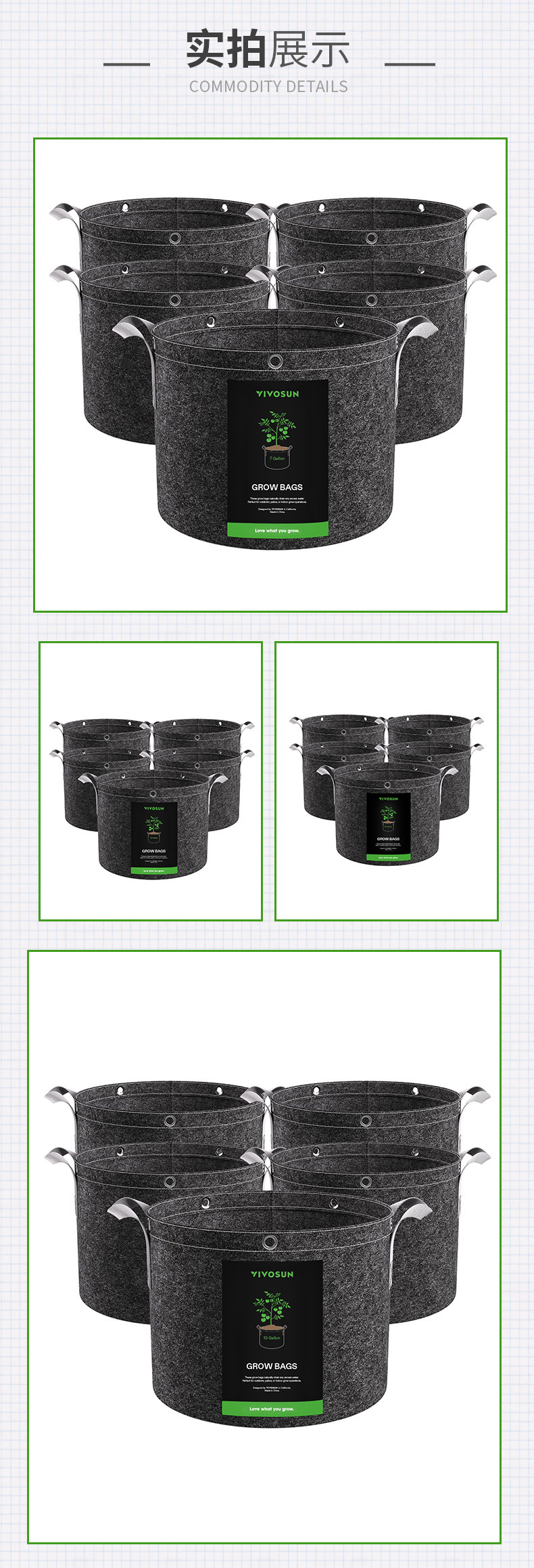 Cross-Border New Gray Planting Bag Non-Woven Flower Pot with Handle Garden Balcony Potato Tomato Vegetable Planting Bag