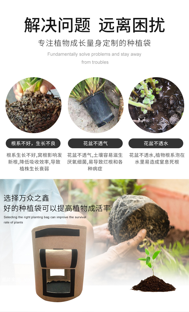 Ebay Amazon Double-Port Potato Bag Potato Tomato Double Flip-Top Planting Bag Double-Door Potato Bag
