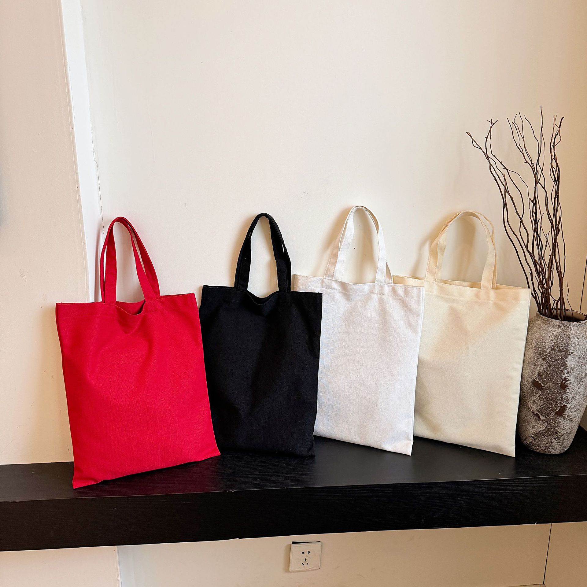 In-Stock Fast Delivery Korean Version Ins Large Capacity Single Shoulder Student Canvas Bag Shopping Bag Gift Bag One Piece Sample Free Shipping