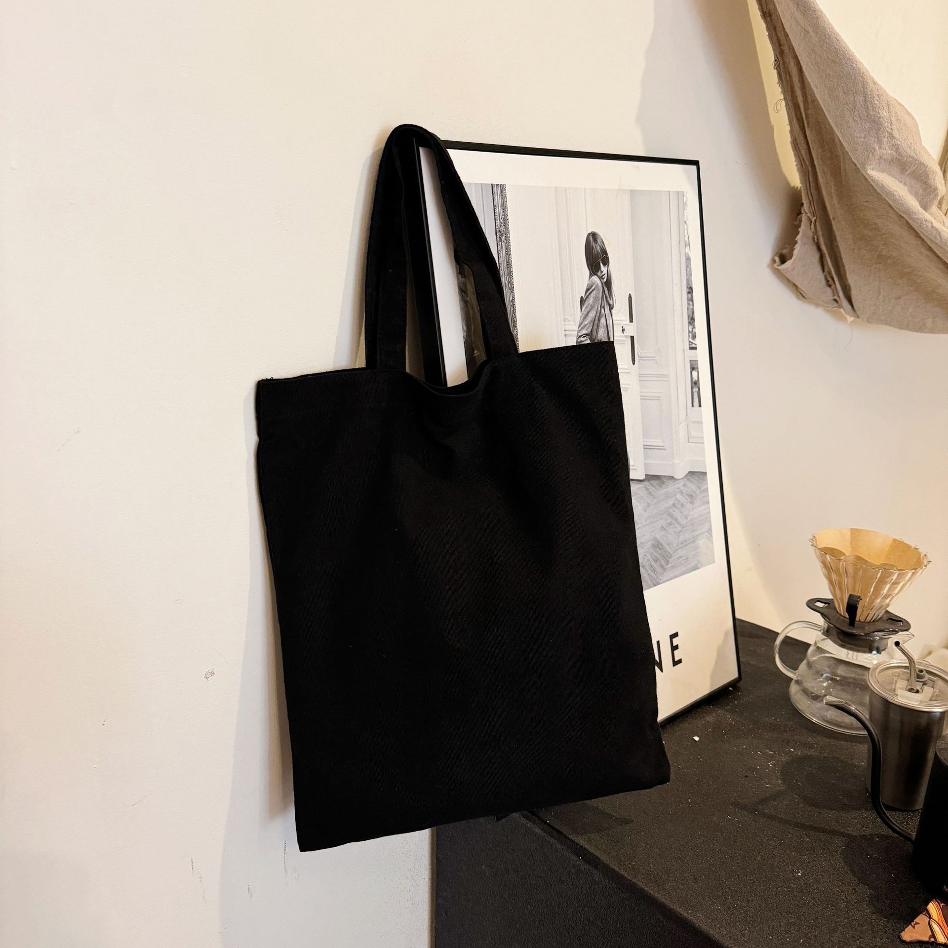 In-Stock Fast Delivery Korean Version Ins Large Capacity Single Shoulder Student Canvas Bag Shopping Bag Gift Bag One Piece Sample Free Shipping