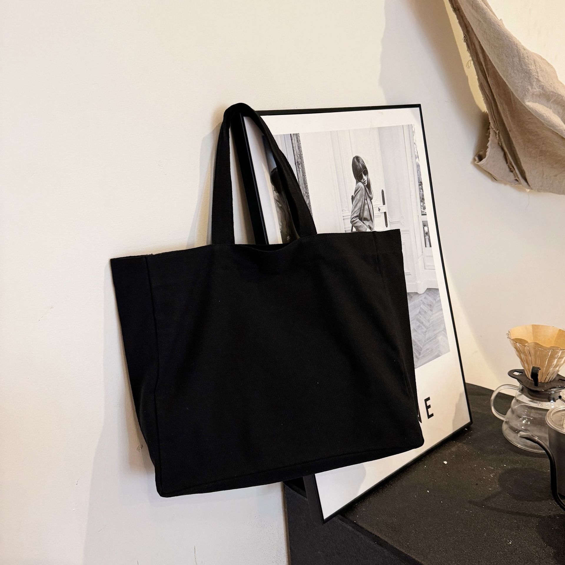 In-Stock Fast Delivery Korean Version Ins Large Capacity Single Shoulder Student Canvas Bag Shopping Bag Gift Bag One Piece Sample Free Shipping