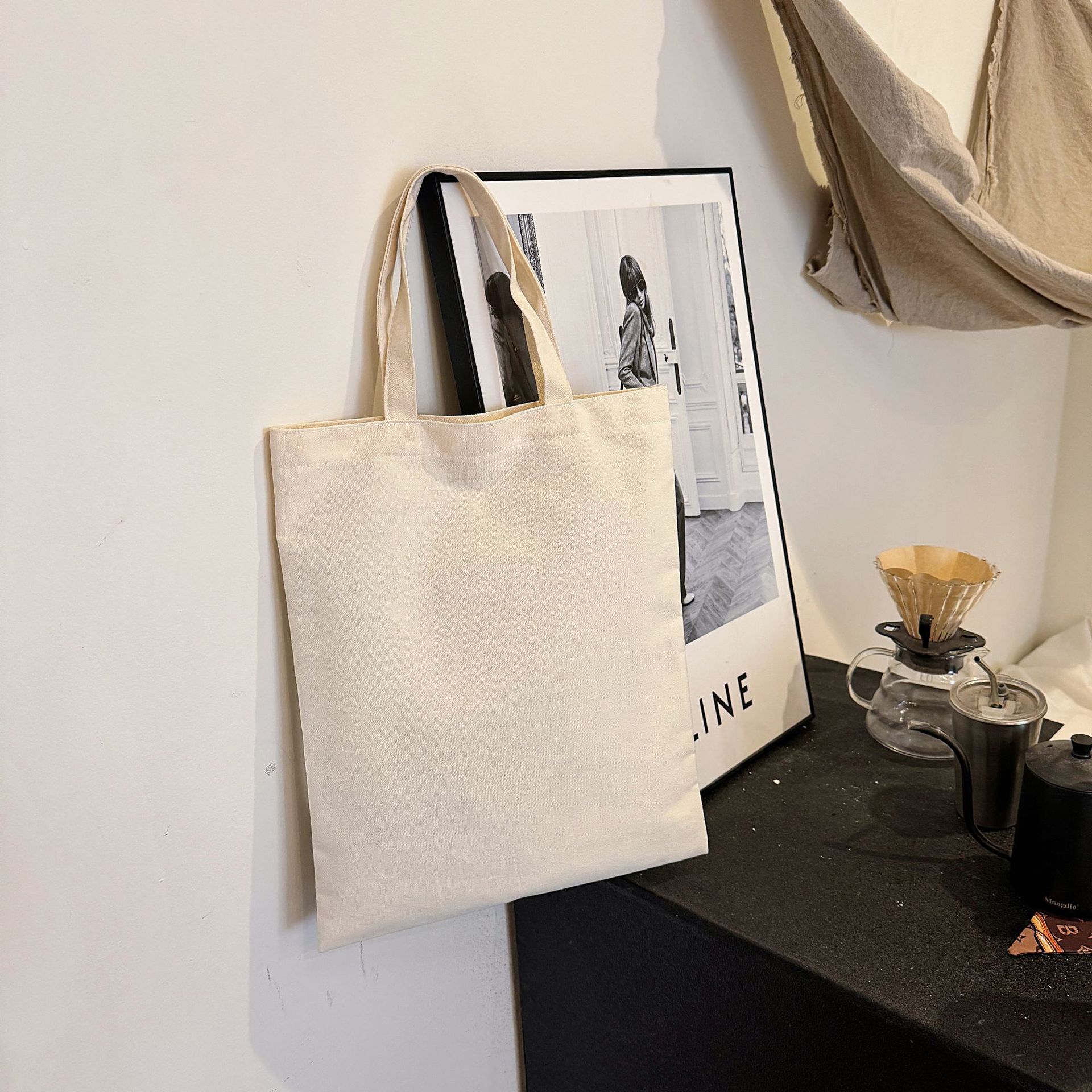 In-Stock Fast Delivery Korean Version Ins Large Capacity Single Shoulder Student Canvas Bag Shopping Bag Gift Bag One Piece Sample Free Shipping