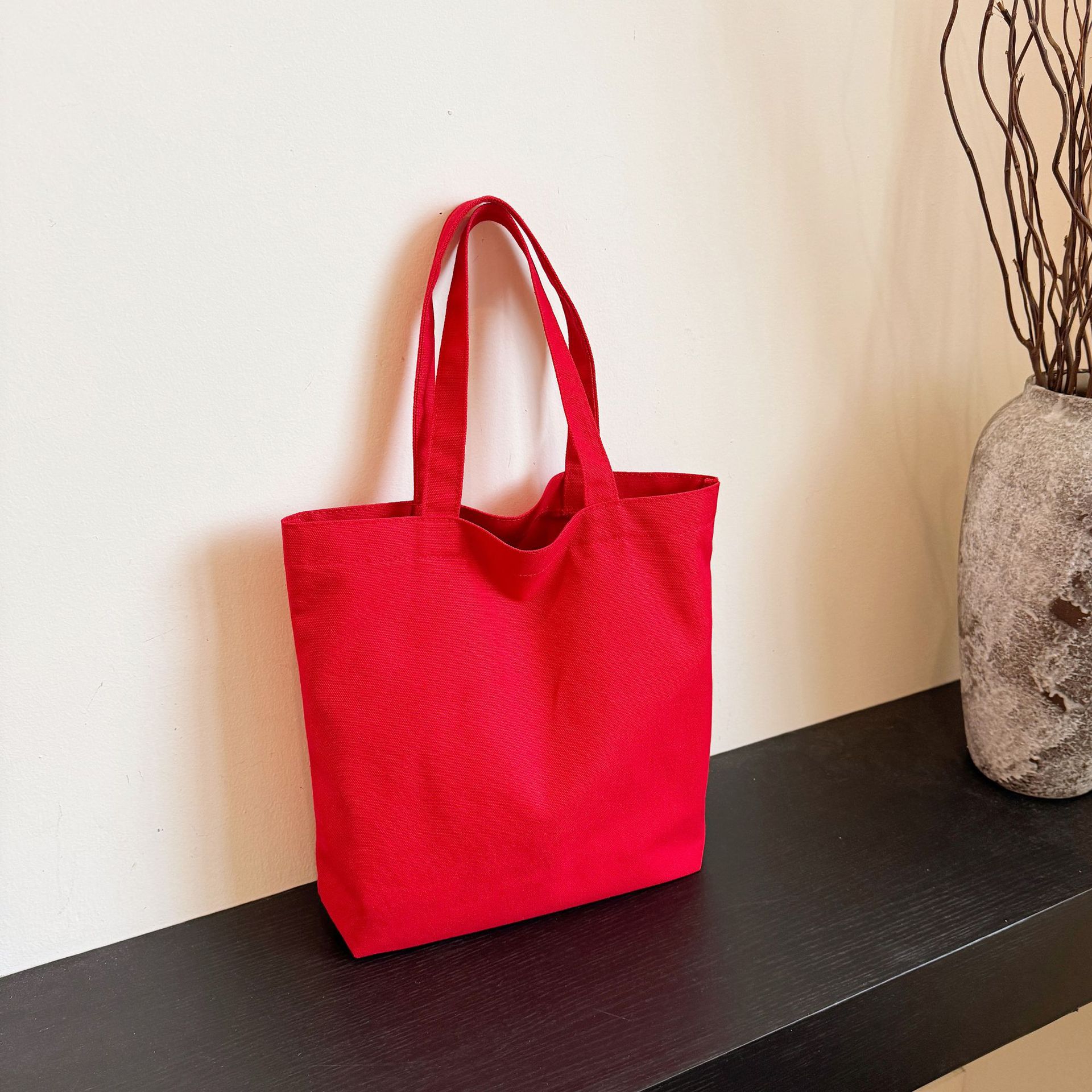 In-Stock Fast Delivery Korean Version Ins Large Capacity Single Shoulder Student Canvas Bag Shopping Bag Gift Bag One Piece Sample Free Shipping