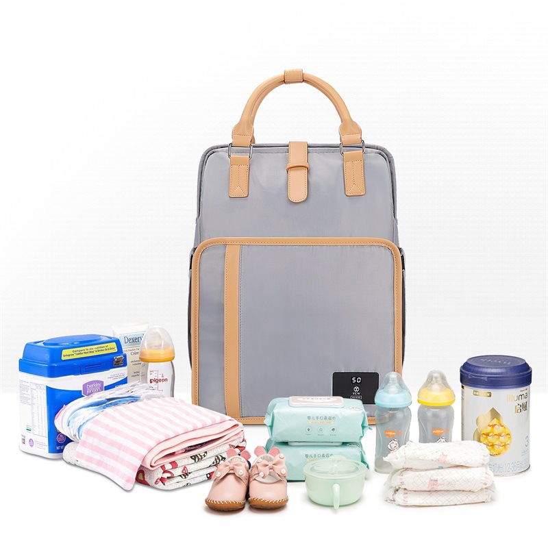 Mummy Bag, Large-Capacity Fashionable Satchel Mother and Baby Bag, Satchel Backpack That Can Be Hung on the Stroller When Going Out