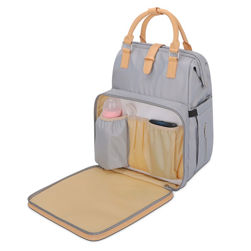 Mummy Bag, Large-Capacity Fashionable Satchel Mother and Baby Bag, Satchel Backpack That Can Be Hung on the Stroller When Going Out