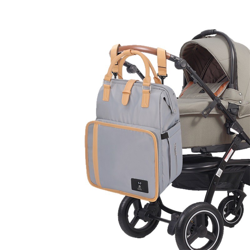 Mummy Bag, Large-Capacity Fashionable Satchel Mother and Baby Bag, Satchel Backpack That Can Be Hung on the Stroller When Going Out