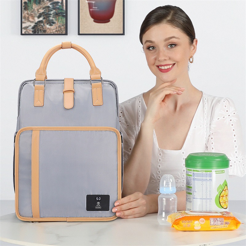 Mummy Bag, Large-Capacity Fashionable Satchel Mother and Baby Bag, Satchel Backpack That Can Be Hung on the Stroller When Going Out