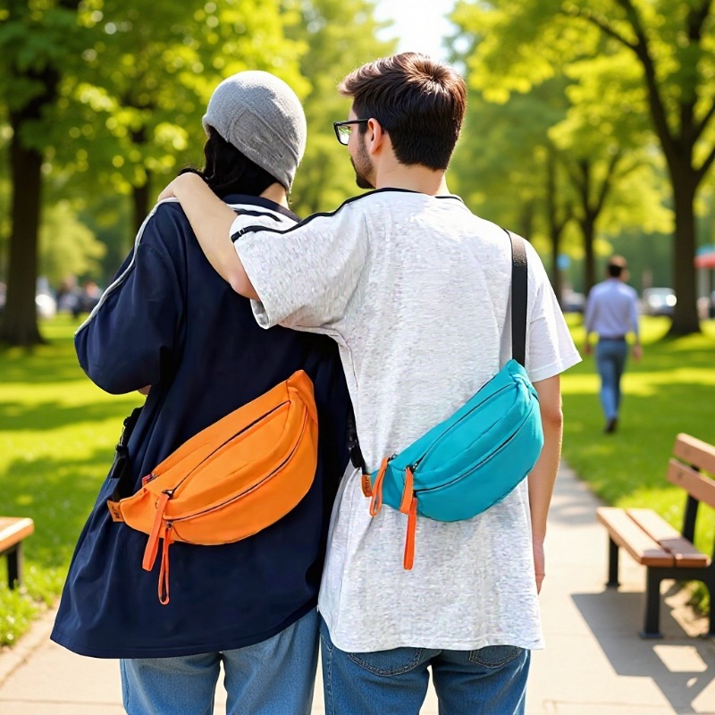 Unisex Nylon Chest Bag Waterproof Hiking Travel Horizontal Body Waist Bag Durable Outdoor Sports Bag Female Waist Pack