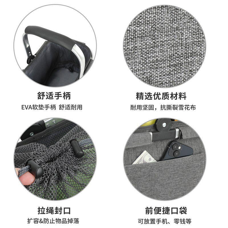 Cross-Border Hot Selling Foldable Insulated Portable Picnic Bag Outdoor Camping Picnic Portable Lunch Basket Insulated Bag