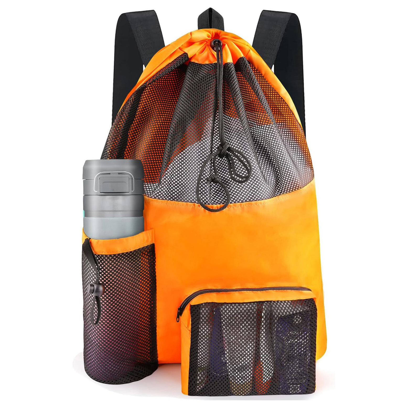 Cross-Border Car Waterproof Mesh Drawstring Bag Waterproof Shoulder Beach Bag Large Capacity Toy Mesh Swimming Bag