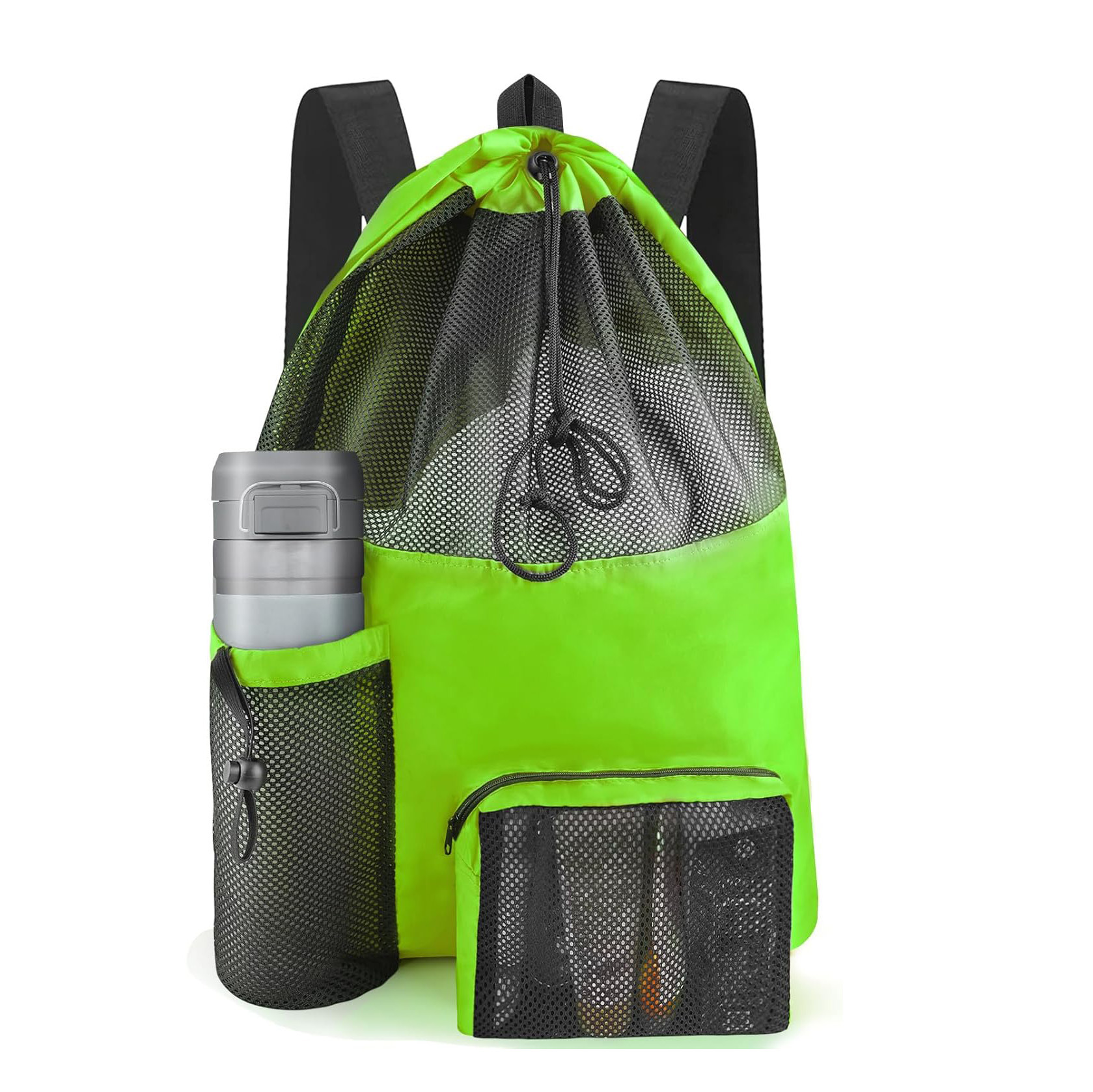 Cross-Border Car Waterproof Mesh Drawstring Bag Waterproof Shoulder Beach Bag Large Capacity Toy Mesh Swimming Bag