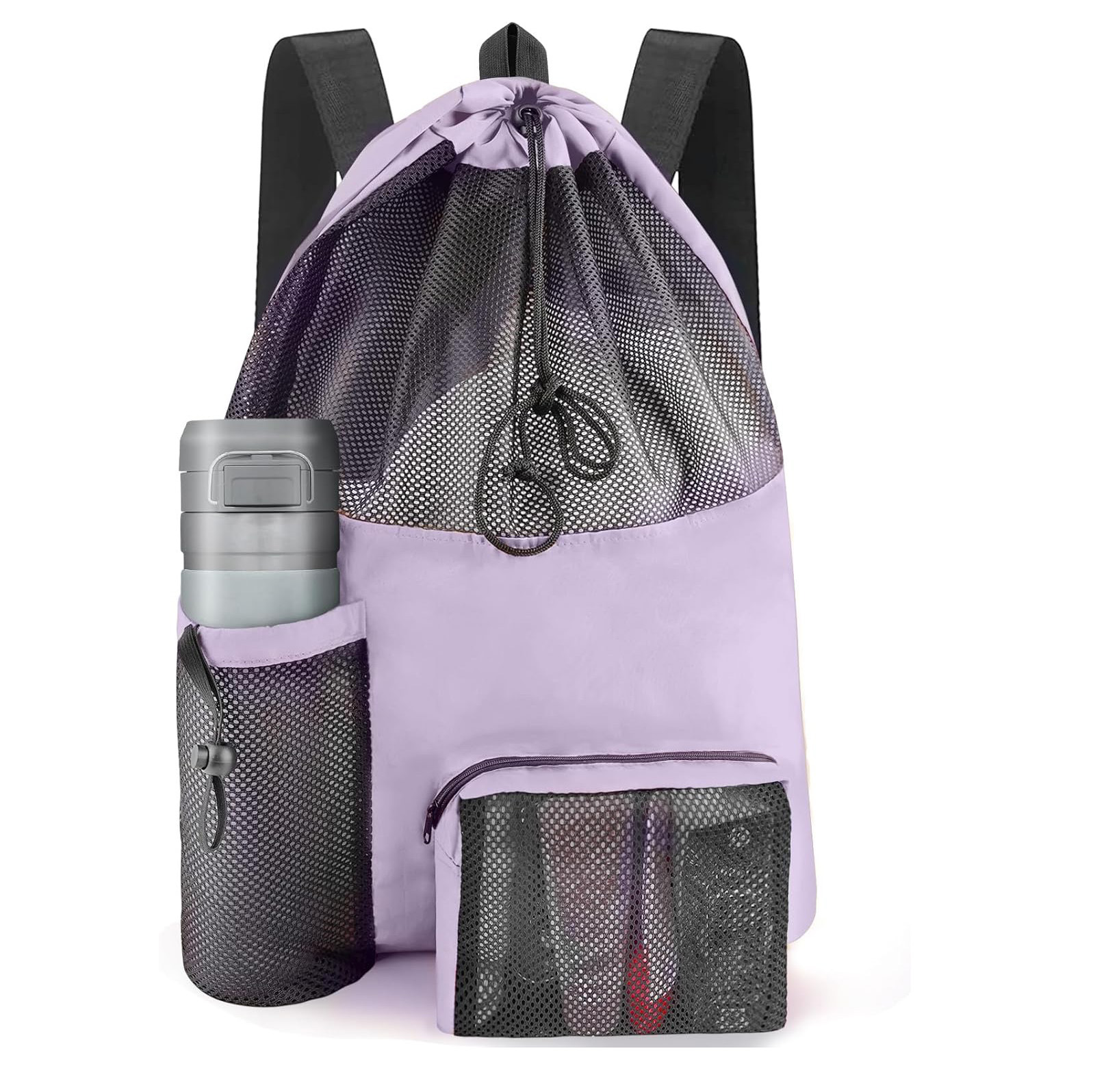 Cross-Border Car Waterproof Mesh Drawstring Bag Waterproof Shoulder Beach Bag Large Capacity Toy Mesh Swimming Bag
