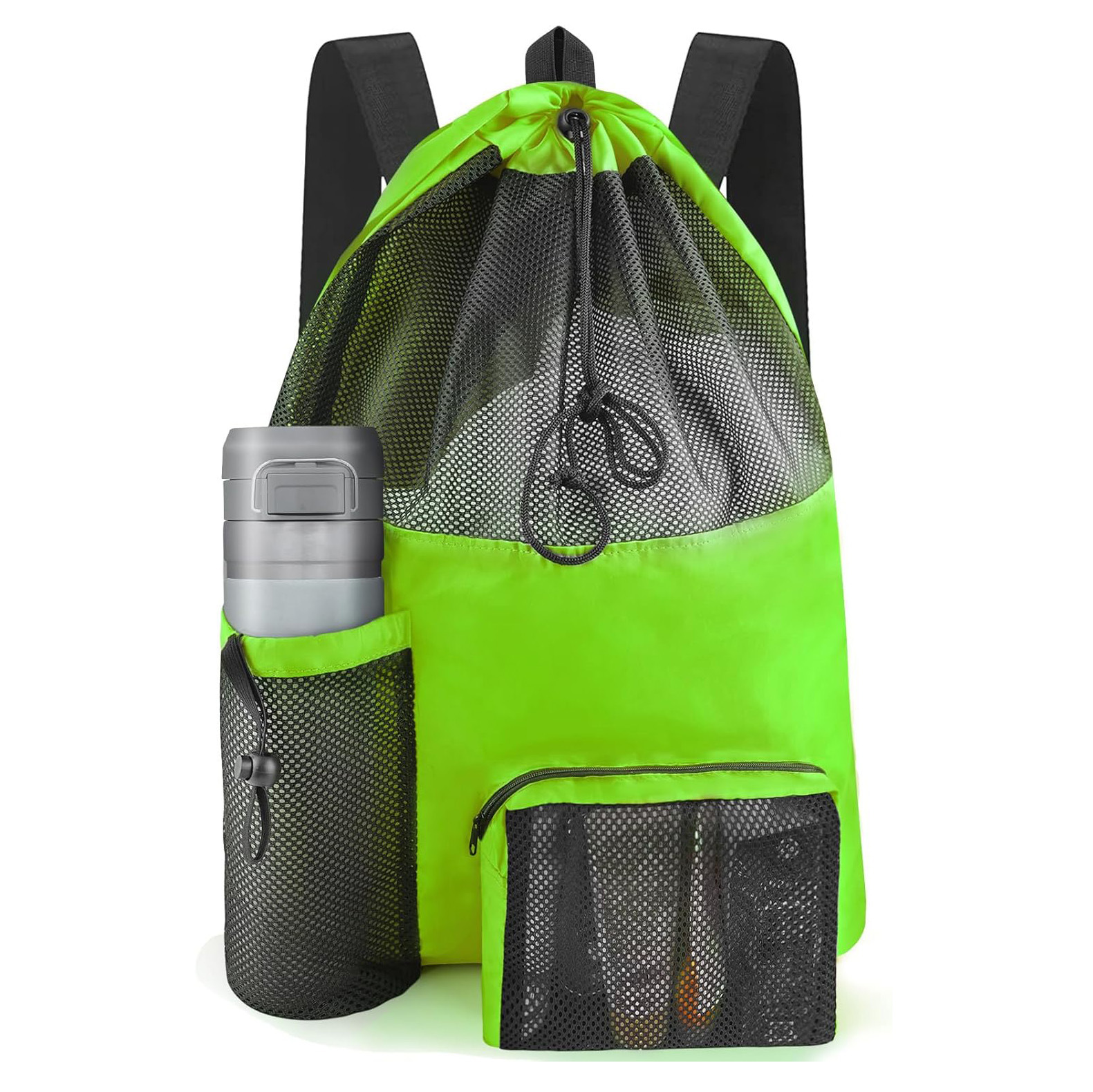 Cross-Border Car Waterproof Mesh Drawstring Bag Waterproof Shoulder Beach Bag Large Capacity Toy Mesh Swimming Bag