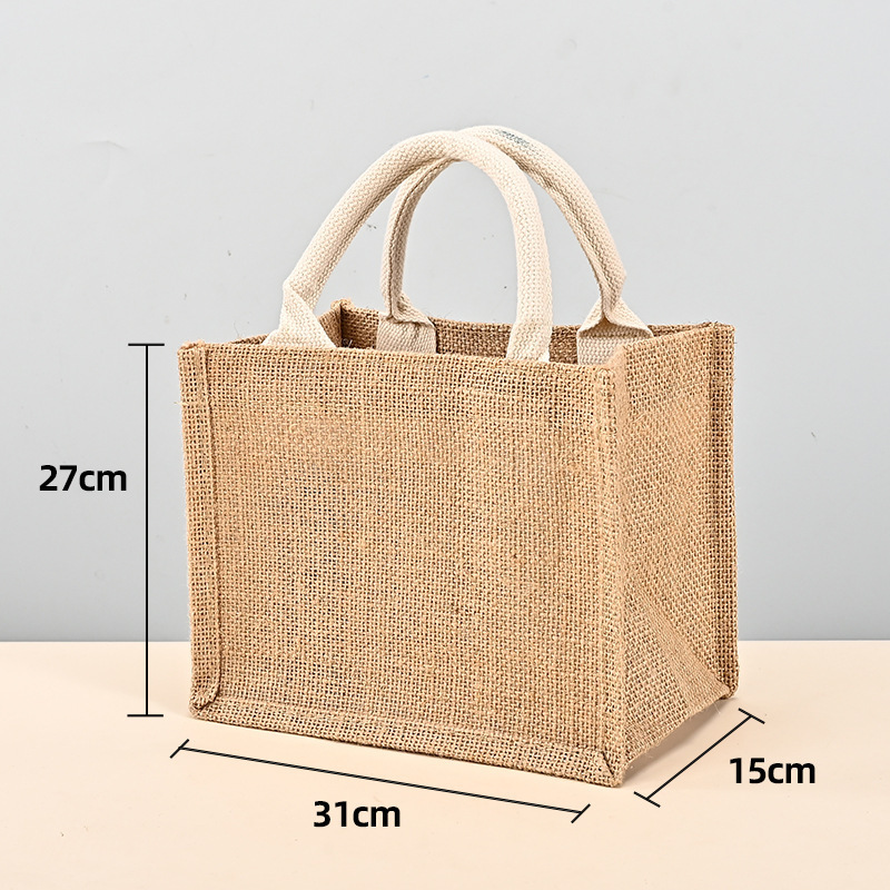 Factory Direct Sales High-End Gift Packaging Bags Environmentally Friendly Jute Hand Shopping Bags Retro Gift Bags