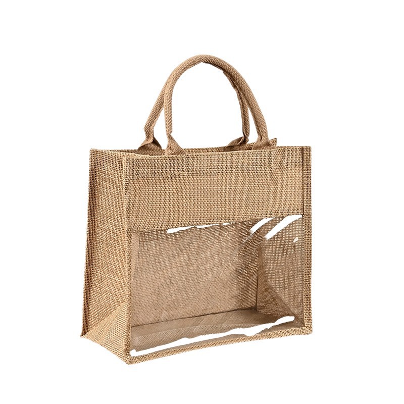 Factory Direct Sales High-End Gift Packaging Bags Environmentally Friendly Jute Hand Shopping Bags Retro Gift Bags