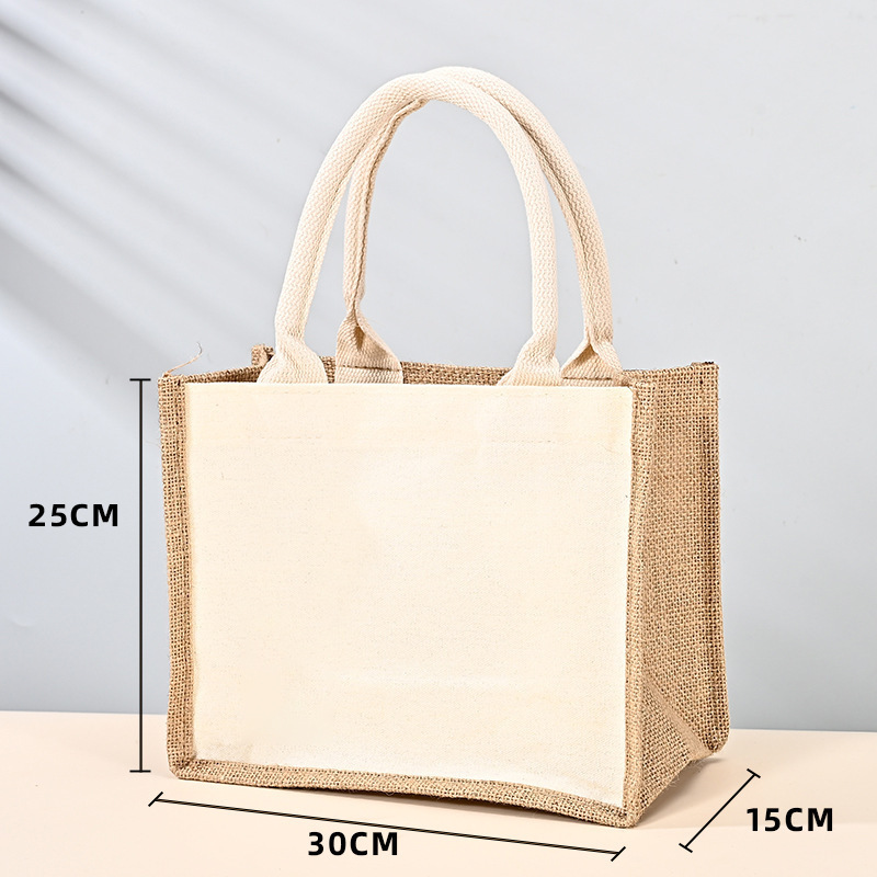 Factory Direct Sales High-End Gift Packaging Bags Environmentally Friendly Jute Hand Shopping Bags Retro Gift Bags